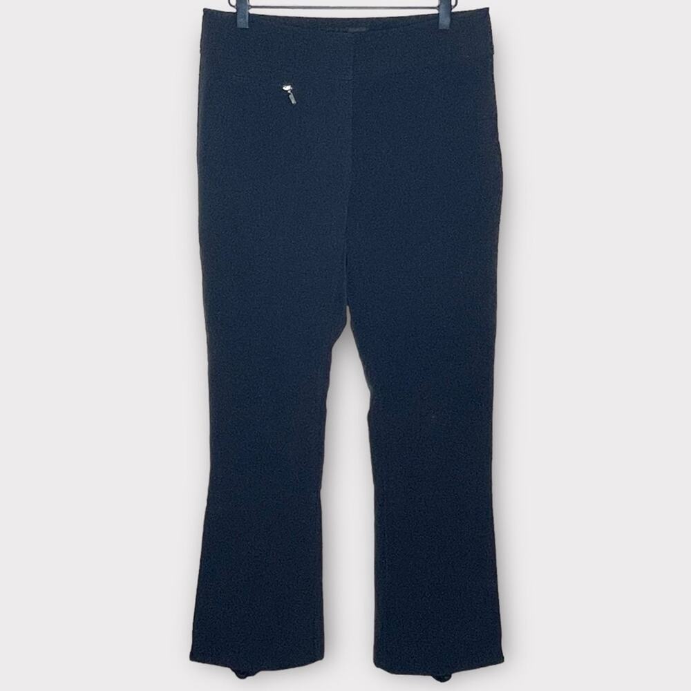 FERA black fleece lined bootcut ski snow pants with stirrup & ankle zip 10 LONG - Picture 2 of 8